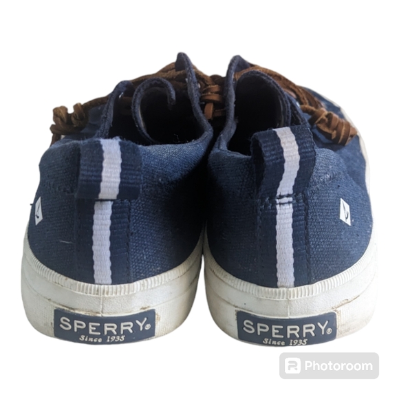 Women's Sperry Top Sliders Navy Blue Canvas Sneakers| 7 - Picture 5 of 6